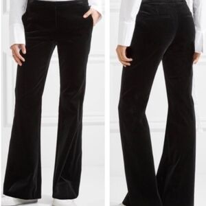 Theory Demitria Black Velvet Mid Flare Pants